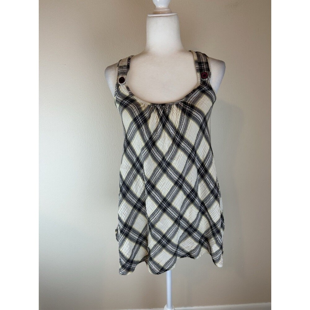 Mudd Women’s Tunic Dress Small Plaid Grunge Y2K Whimsigoth Goth Mini